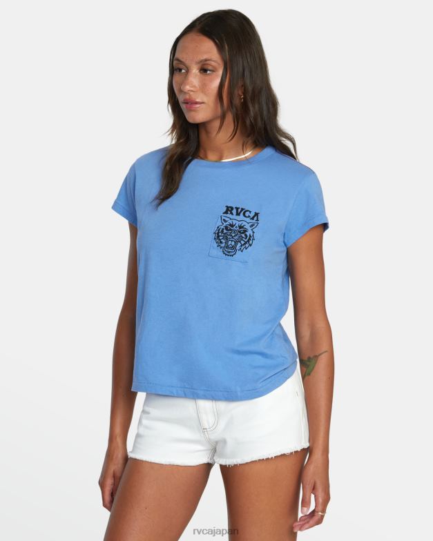 衣類 TP8J1276 青い向こう RVCA 女性 ヘリテージショートスリーブTシャツ