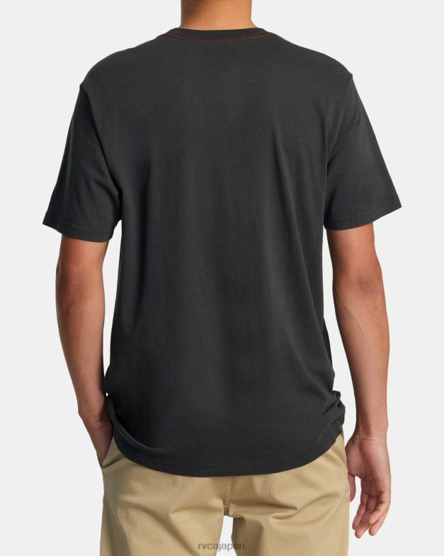 衣類 TP8J129 海賊黒 RVCA 男性 ハワイ島の植物Tシャツ
