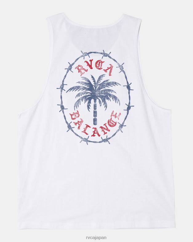 衣類 TP8J130 白 RVCA 男性 パームワイヤータンク