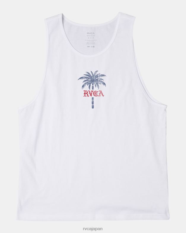 衣類 TP8J130 白 RVCA 男性 パームワイヤータンク