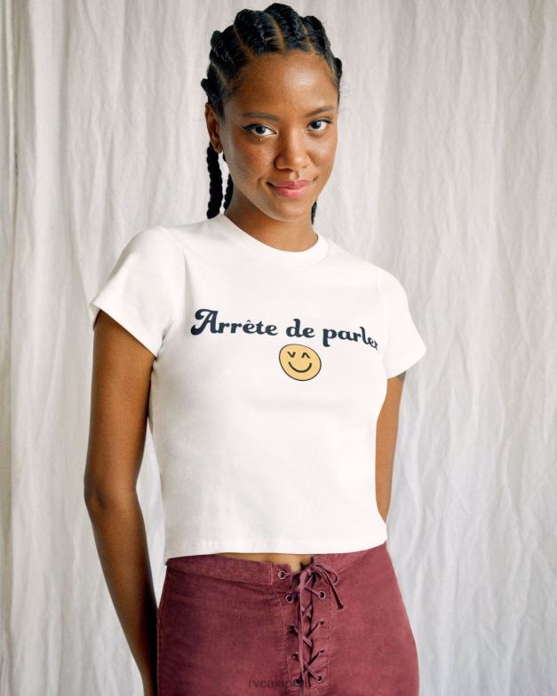 衣類 TP8J1318 ヴィンテージホワイト RVCA 女性 カミーユ・ロウ アレテ・デ・パーラー Tシャツ