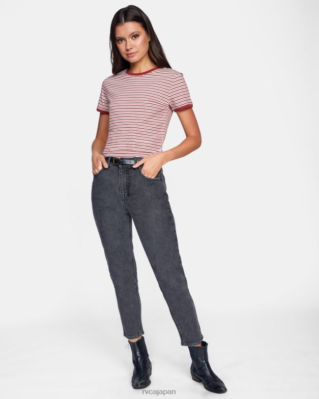 衣類 TP8J1320 ほこりっぽい赤 RVCA 女性 確かなTシャツ