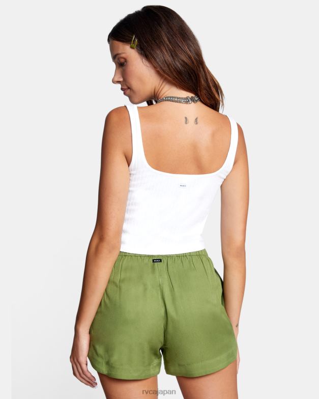 衣類 TP8J1328 白いささやき声 RVCA 女性 細いラインのタンクトップ