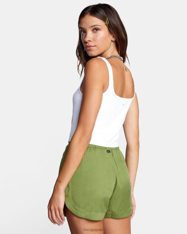 衣類 TP8J1328 白いささやき声 RVCA 女性 細いラインのタンクトップ