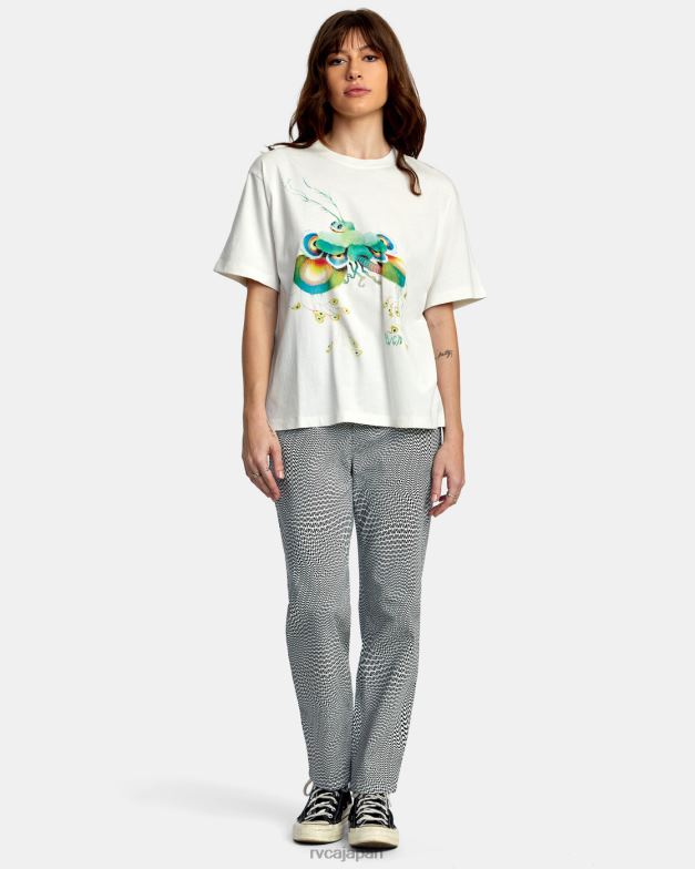 衣類 TP8J1336 ヴィンテージホワイト RVCA 女性 フライガイエニデイ Tシャツ