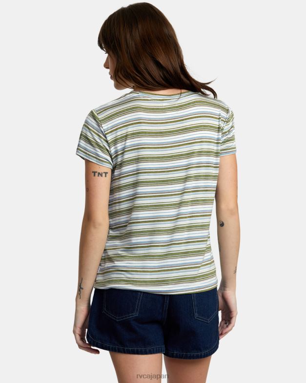 衣類 TP8J1337 波しぶき RVCA 女性 リセス 3 クルーネック T シャツ