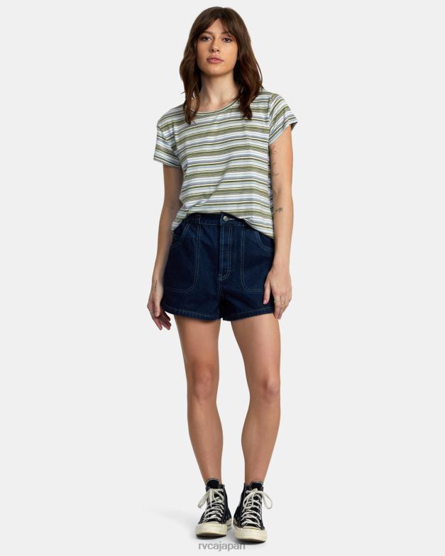 衣類 TP8J1337 波しぶき RVCA 女性 リセス 3 クルーネック T シャツ