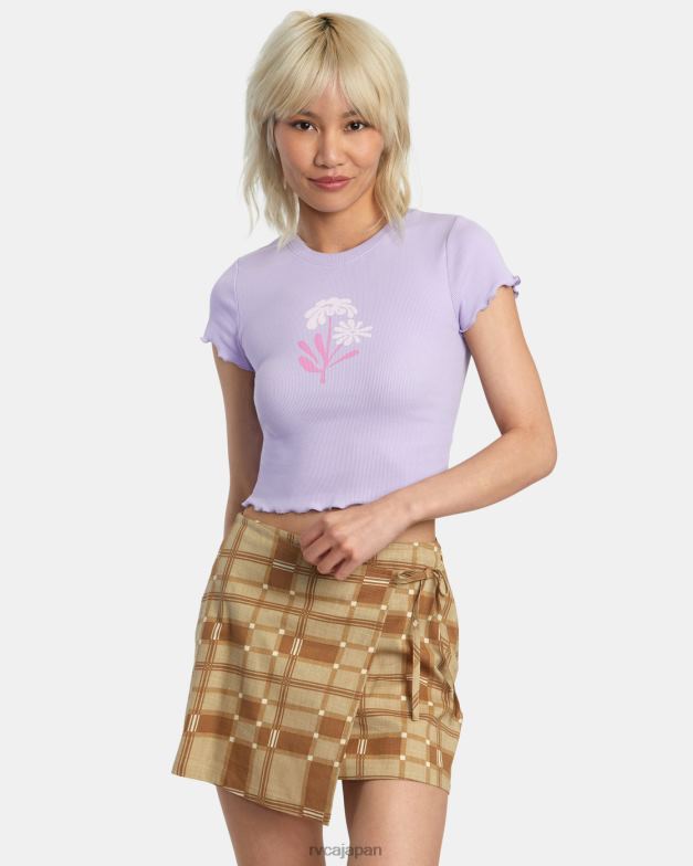 衣類 TP8J1359 ラベンダー RVCA 女性 花が咲いたクラスメイトTシャツ