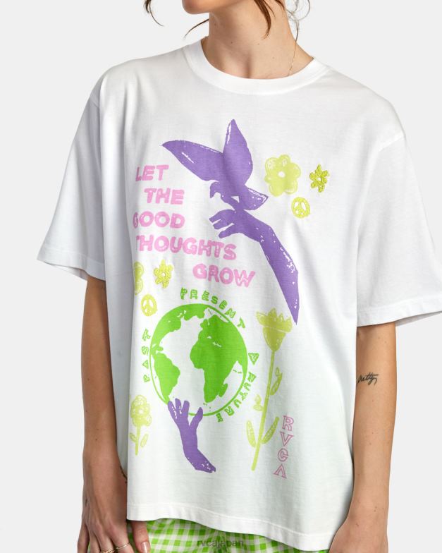 衣類 TP8J1360 白 RVCA 女性 いつでも元気に成長してね Tシャツ