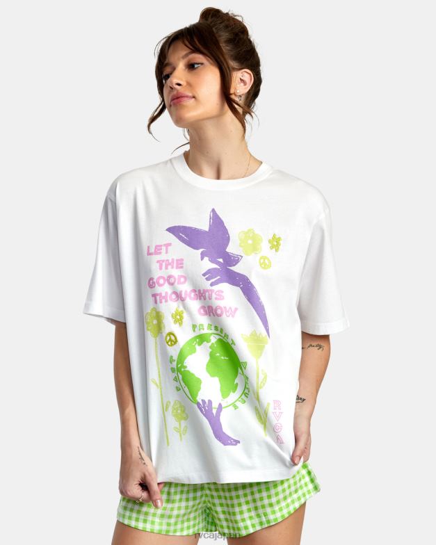 衣類 TP8J1360 白 RVCA 女性 いつでも元気に成長してね Tシャツ
