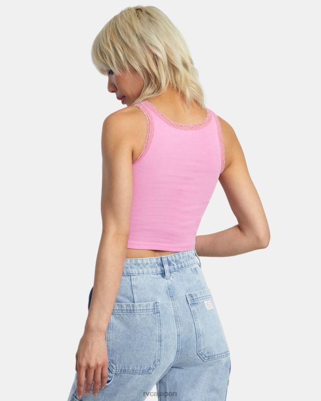 衣類 TP8J1361 シクラメン RVCA 女性 グリッターレースタンクトップ