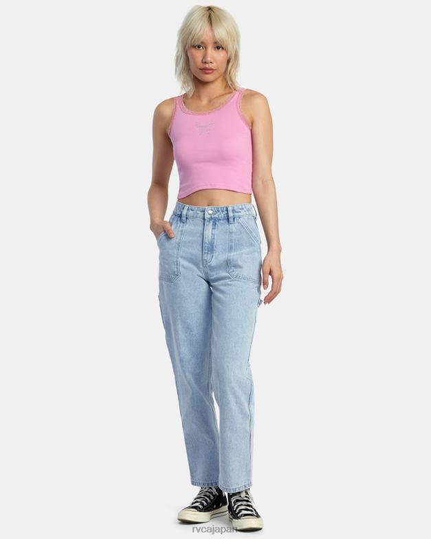 衣類 TP8J1361 シクラメン RVCA 女性 グリッターレースタンクトップ