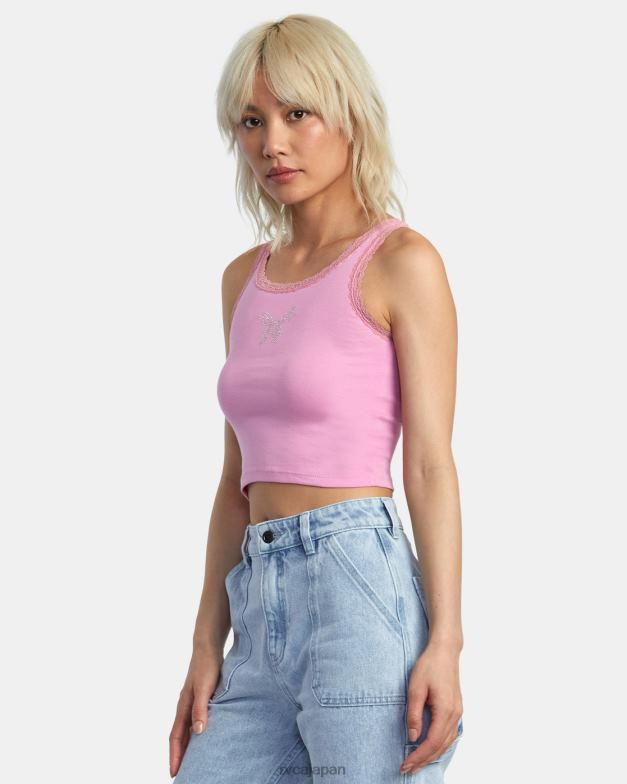 衣類 TP8J1361 シクラメン RVCA 女性 グリッターレースタンクトップ