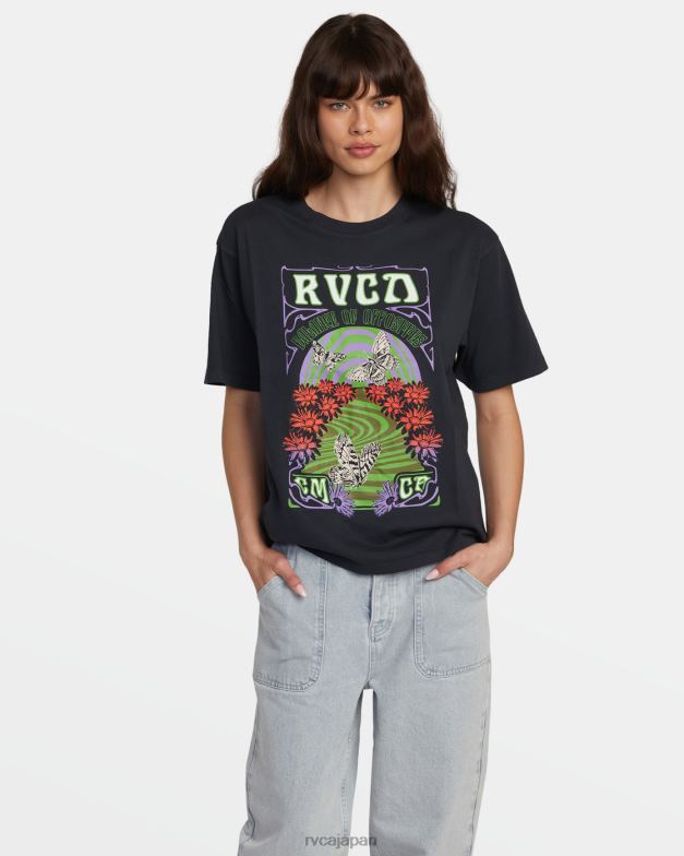 衣類 TP8J1366 黒 RVCA 女性 スワールエニデイTシャツ