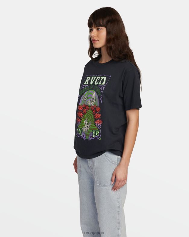 衣類 TP8J1366 黒 RVCA 女性 スワールエニデイTシャツ