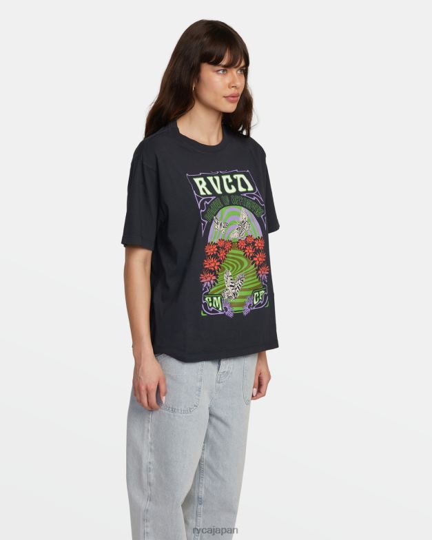 衣類 TP8J1366 黒 RVCA 女性 スワールエニデイTシャツ
