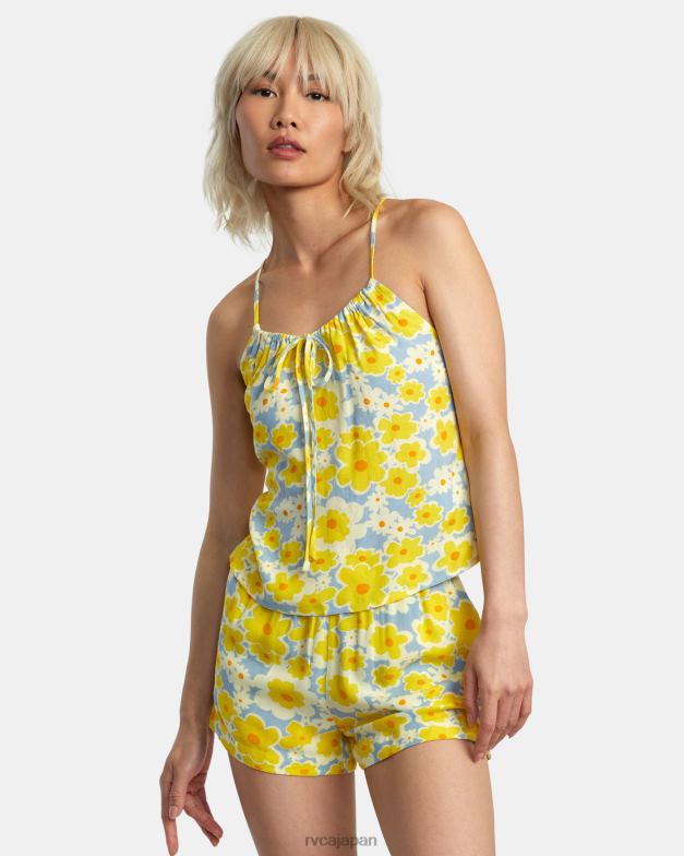 衣類 TP8J1390 ダスティブルー RVCA 女性 ユリのノースリーブトップ