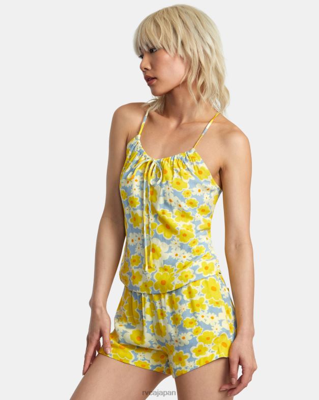 衣類 TP8J1390 ダスティブルー RVCA 女性 ユリのノースリーブトップ