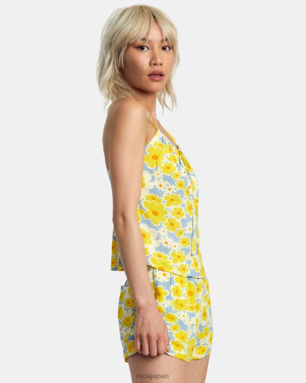 衣類 TP8J1390 ダスティブルー RVCA 女性 ユリのノースリーブトップ