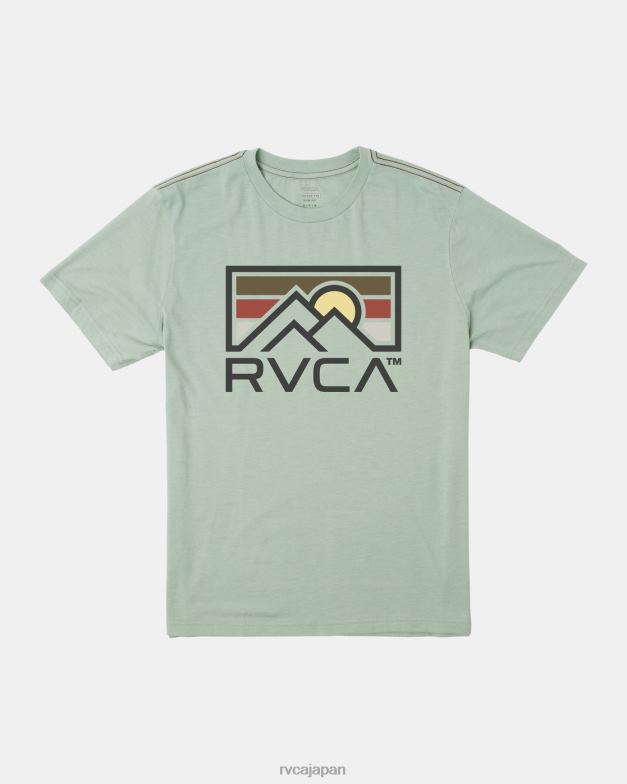 衣類 TP8J139 緑のもや RVCA 男性 Horizo​​n Ind tee