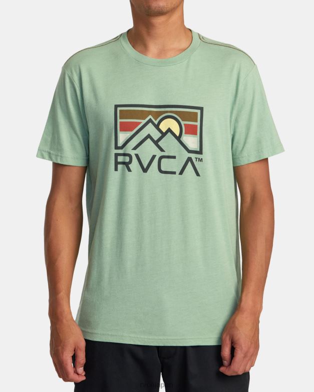 衣類 TP8J139 緑のもや RVCA 男性 Horizo​​n Ind tee