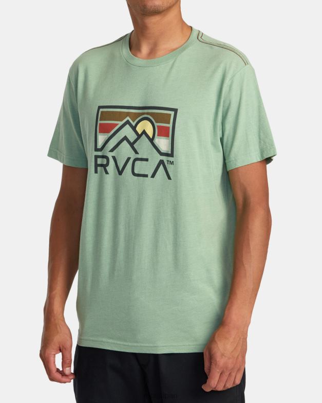 衣類 TP8J139 緑のもや RVCA 男性 Horizo​​n Ind tee
