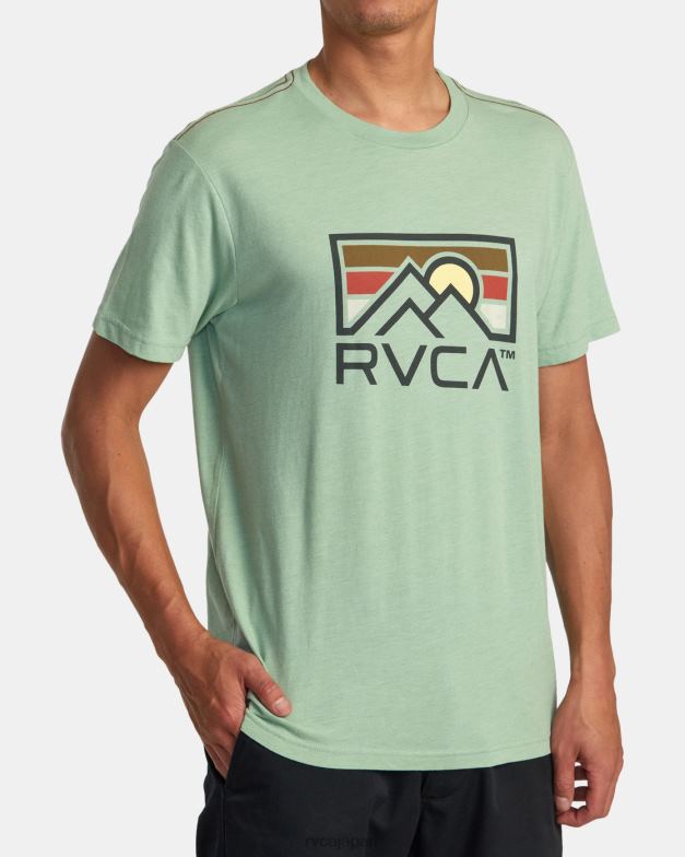 衣類 TP8J139 緑のもや RVCA 男性 Horizo​​n Ind tee