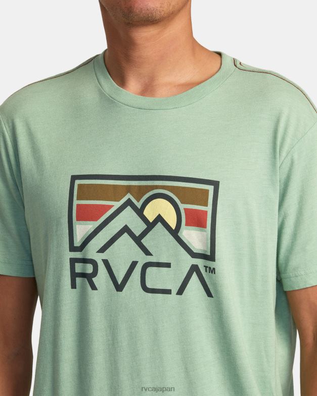 衣類 TP8J139 緑のもや RVCA 男性 Horizo​​n Ind tee