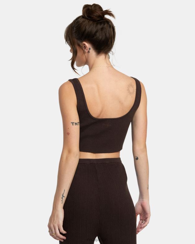 衣類 TP8J1434 ジャワ RVCA 女性 スワーブヘンリーリブニットクロップトップ