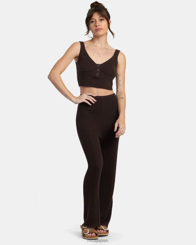 衣類 TP8J1434 ジャワ RVCA 女性 スワーブヘンリーリブニットクロップトップ