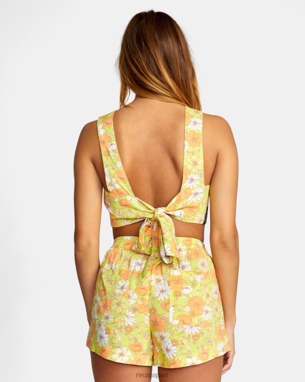 衣類 TP8J1446 ライムエード RVCA 女性 パメラ クロップドタンクトップ