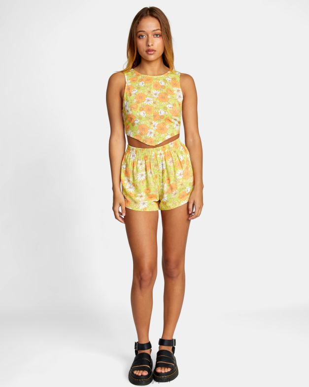 衣類 TP8J1446 ライムエード RVCA 女性 パメラ クロップドタンクトップ