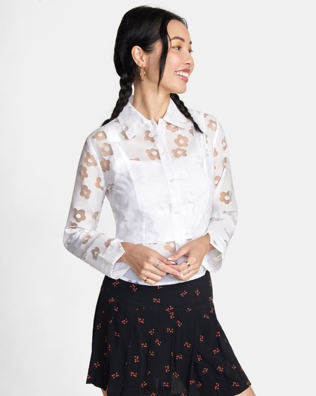 衣類 TP8J1494 白いささやき声 RVCA 女性 ジャガー長袖ブラウス