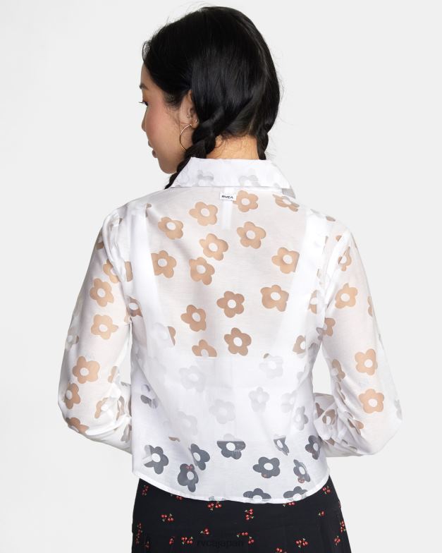 衣類 TP8J1494 白いささやき声 RVCA 女性 ジャガー長袖ブラウス