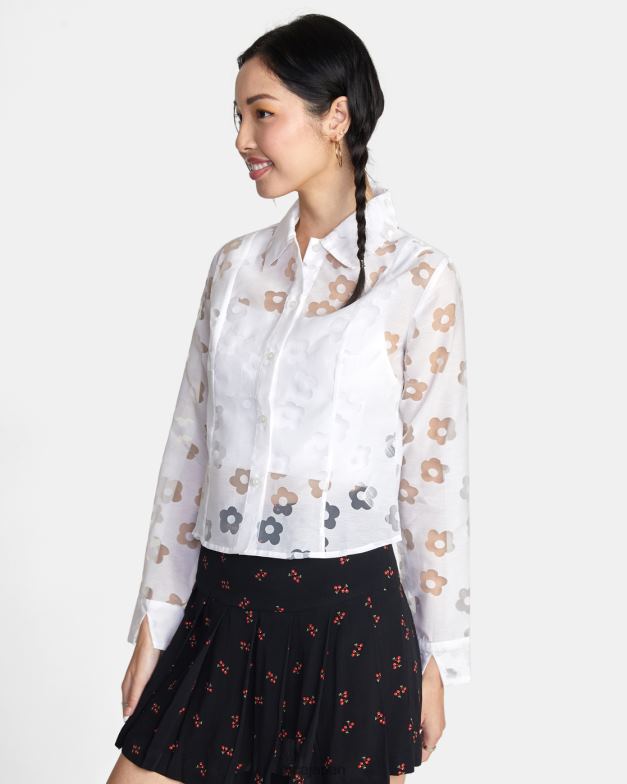 衣類 TP8J1494 白いささやき声 RVCA 女性 ジャガー長袖ブラウス