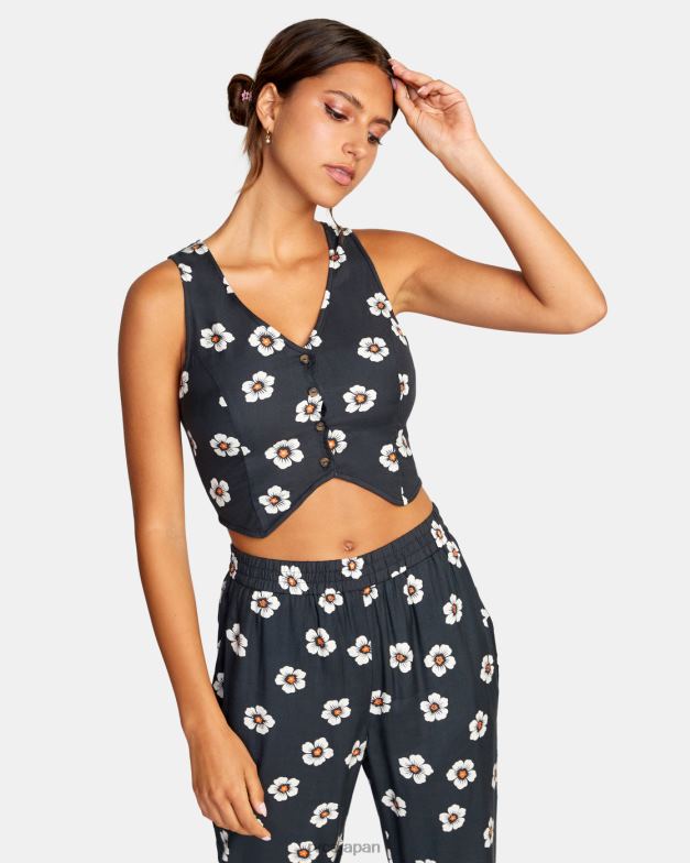 衣類 TP8J1518 海賊黒 RVCA 女性 夏の愛のベスト