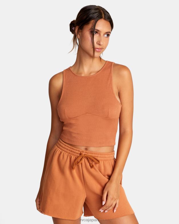 衣類 TP8J1523 アンバー RVCA 女性 テストドライブクロップドタンクトップ