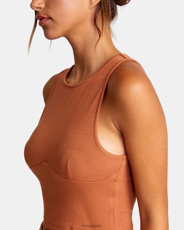 衣類 TP8J1523 アンバー RVCA 女性 テストドライブクロップドタンクトップ