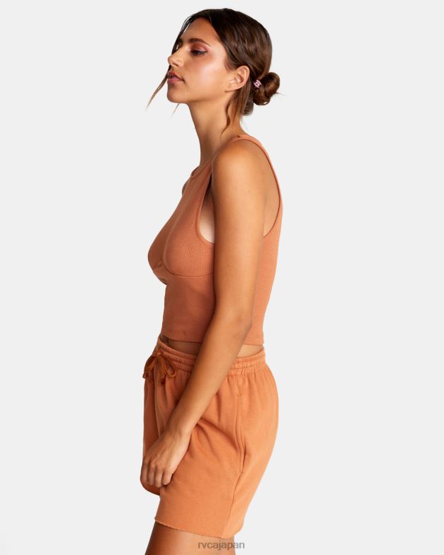 衣類 TP8J1523 アンバー RVCA 女性 テストドライブクロップドタンクトップ