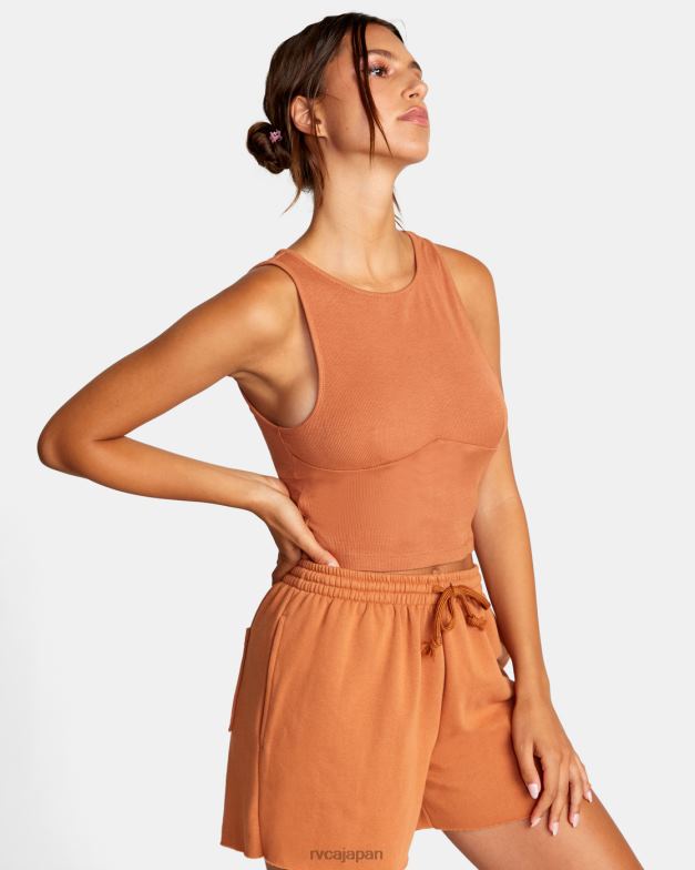 衣類 TP8J1523 アンバー RVCA 女性 テストドライブクロップドタンクトップ