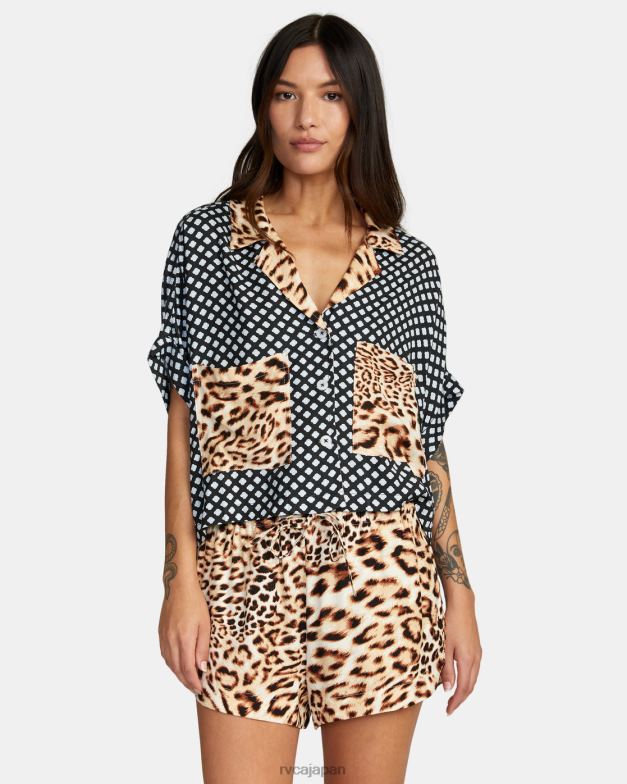 衣類 TP8J1554 マルチ RVCA 女性 上部のスピークイージーボタン