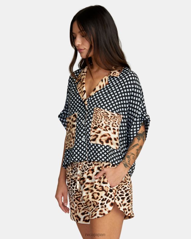 衣類 TP8J1554 マルチ RVCA 女性 上部のスピークイージーボタン