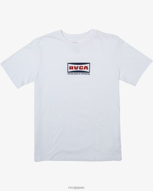 衣類 TP8J155 白 RVCA 男性 ワイドアングル半袖Tシャツ