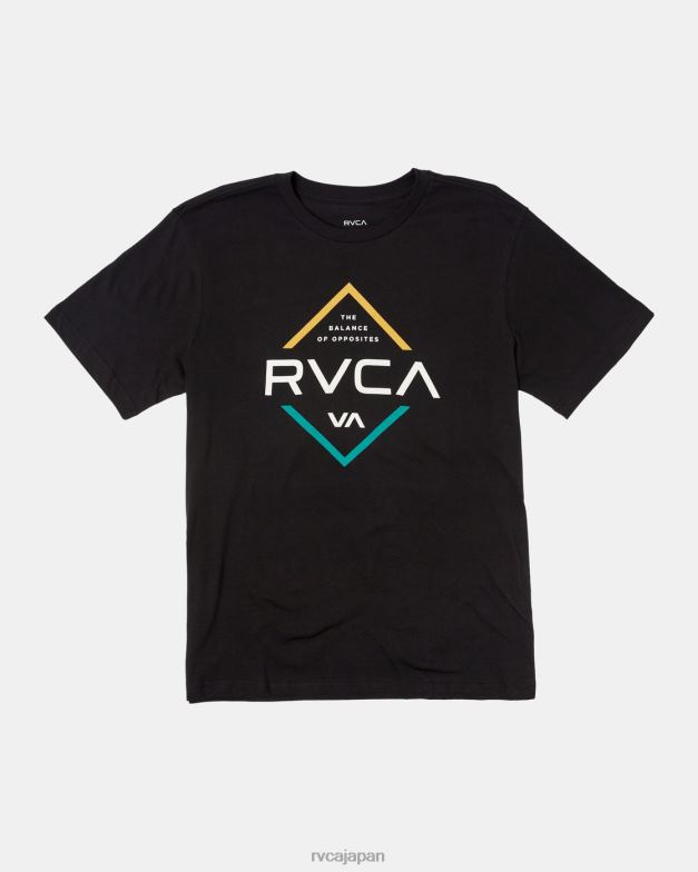 衣類 TP8J158 黒 RVCA 男性 パラグラム半袖Tシャツ