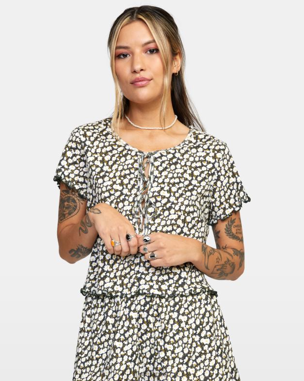 衣類 TP8J1625 黒 RVCA 女性 イン・ユア・ドリームズ ポインテール ニットトップ