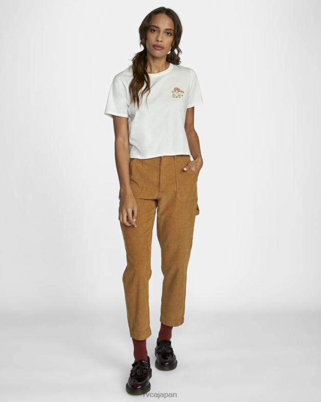 衣類 TP8J1632 ヴィンテージホワイト RVCA 女性 菌類ボックスTシャツ