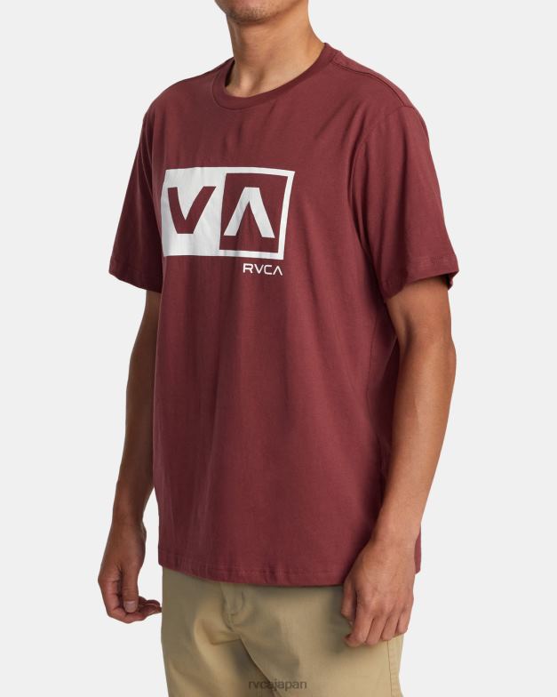 衣類 TP8J163 オックスブラッドレッド RVCA 男性 バランスボックス半袖Tシャツ