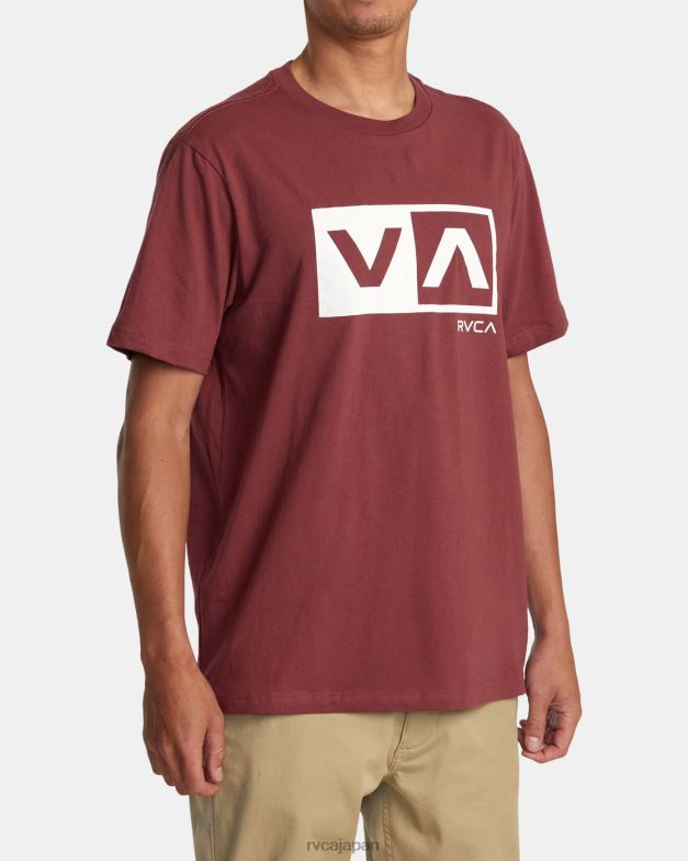 衣類 TP8J163 オックスブラッドレッド RVCA 男性 バランスボックス半袖Tシャツ