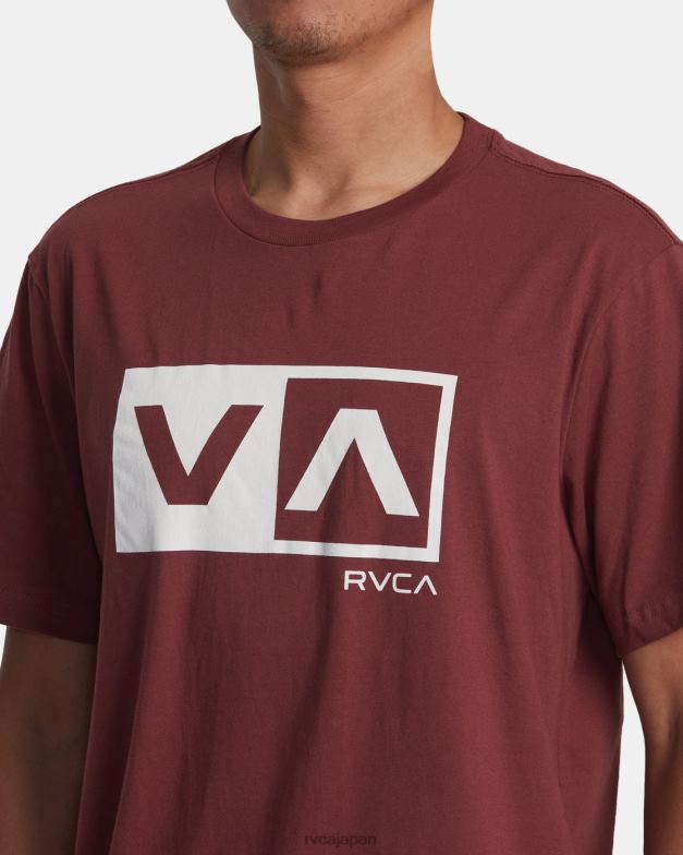 衣類 TP8J163 オックスブラッドレッド RVCA 男性 バランスボックス半袖Tシャツ
