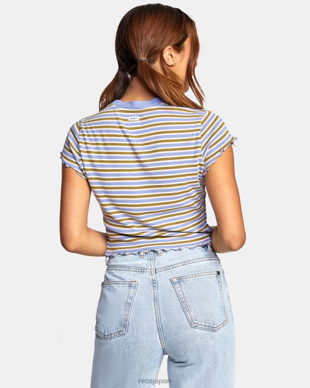 衣類 TP8J1672 グレーパープル RVCA 女性 クラスメイトのクロップTシャツ